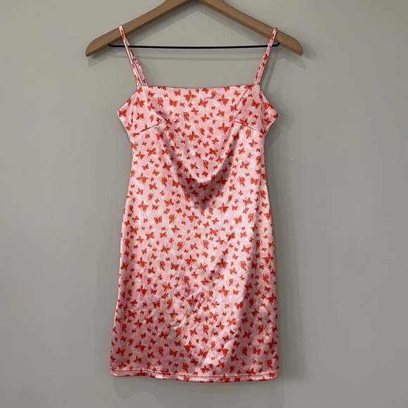 Urban Outfitters Dresses & Skirts - Urban Outfitters butterfly satin slip on mini dress XS